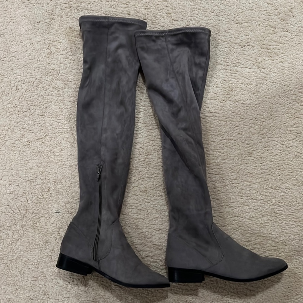 ALDO Grey suede over the knee boots